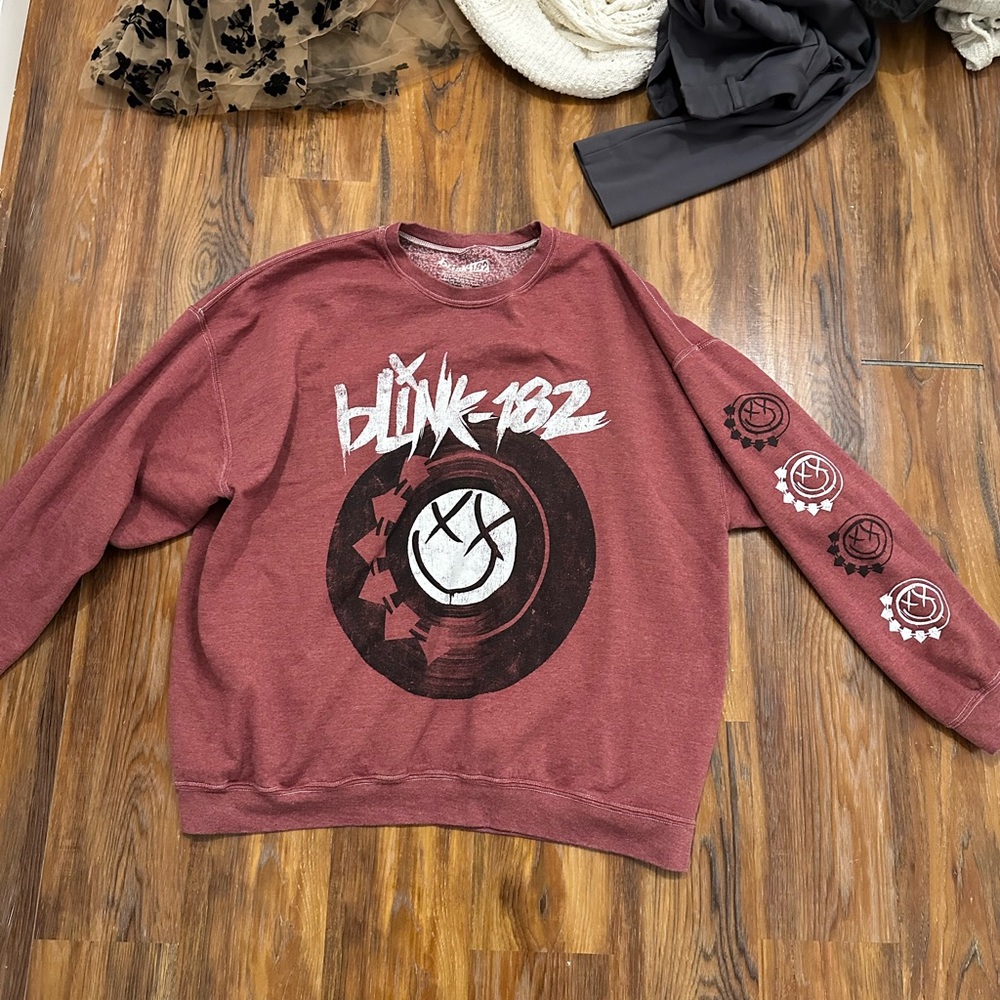 Urban Outfitters Maroon Graphic Crew Neck Sweater